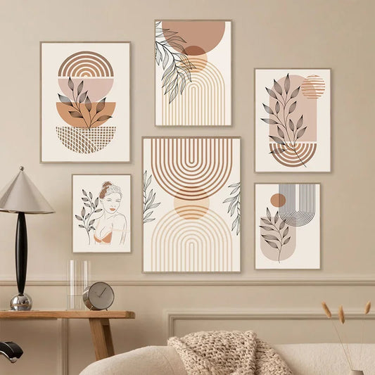 Beige Bohemian Canvas Set