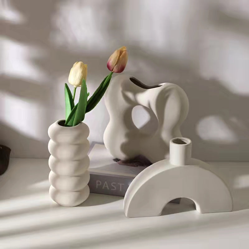 White Embryo Ceramic Vase