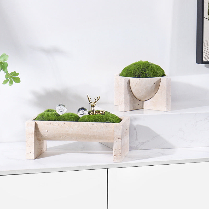 Natural Stone Flower Pot Set