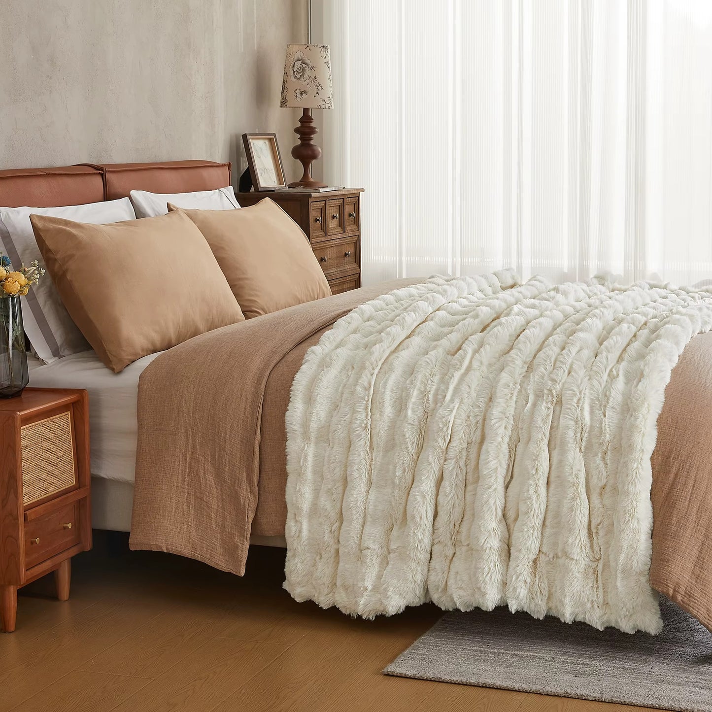 Faux Fur Throw Blanket