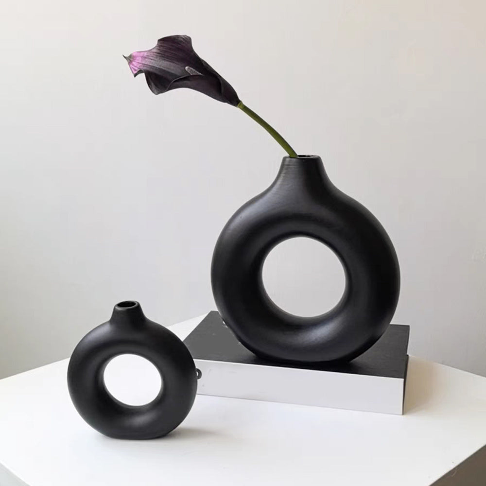 Black Oval Vase